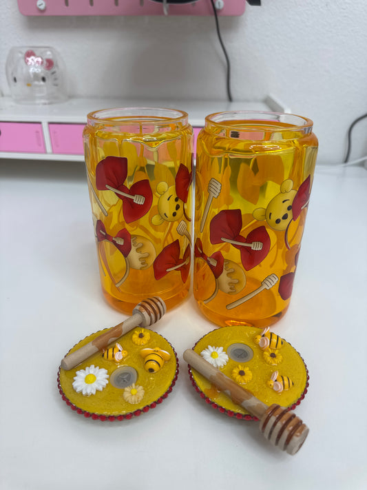 Drip Honey Snowglobe Glass Can