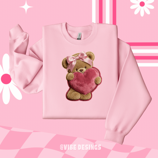 Faux Teddy Bear  Crewneck