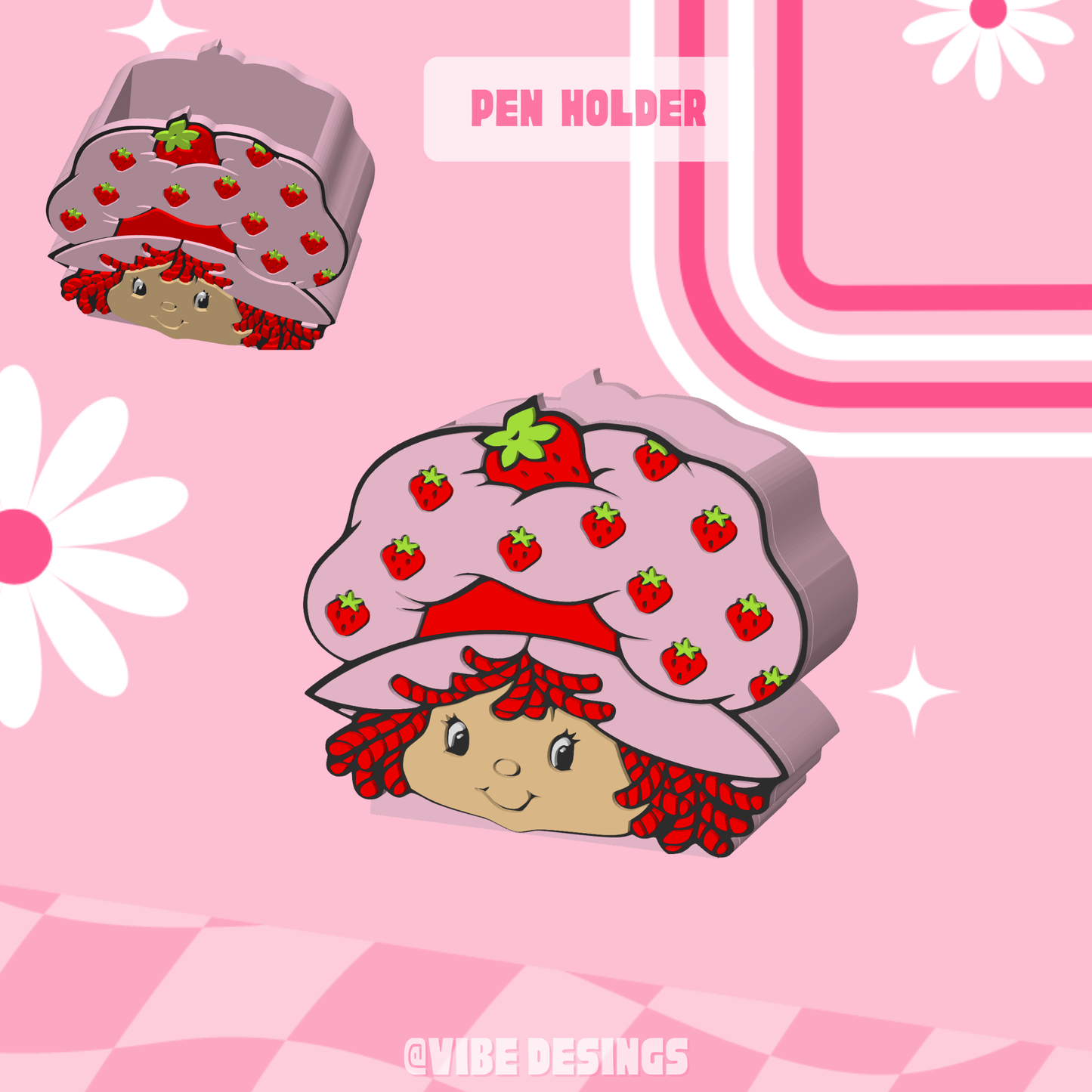 Strawberry Girl Pen Holder (New Version)