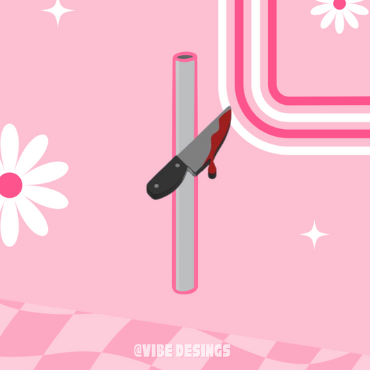 Knife 3D Straw Topper