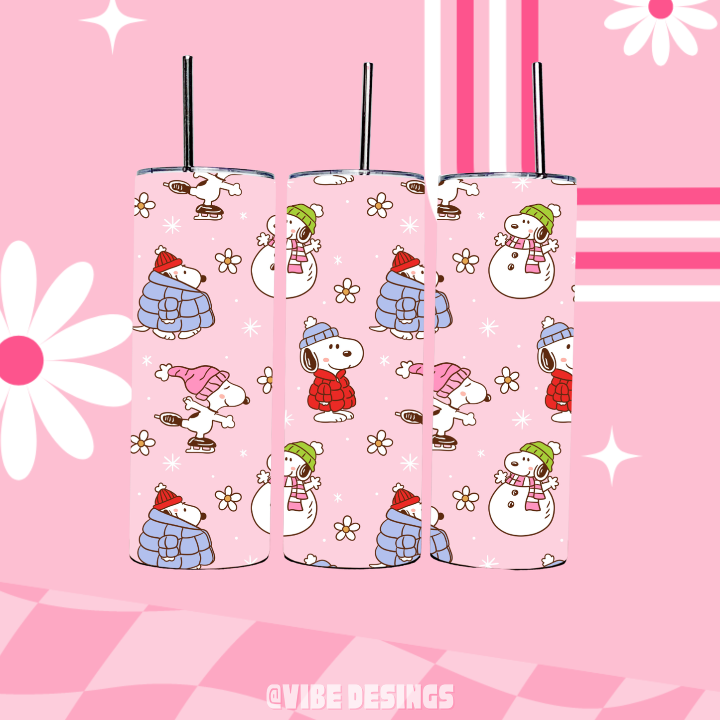 Winter Beagle 20oz Skinny Tumbler