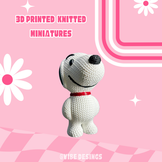 Knitted Snoopy  3D Miniature