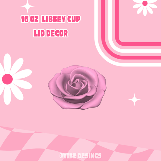 Rose 16 oz libbey lid topper