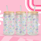 Pastel Flowers Glass Can