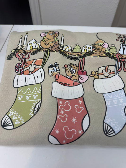 Xmas Mice Stocking Sweater ( LARGE)