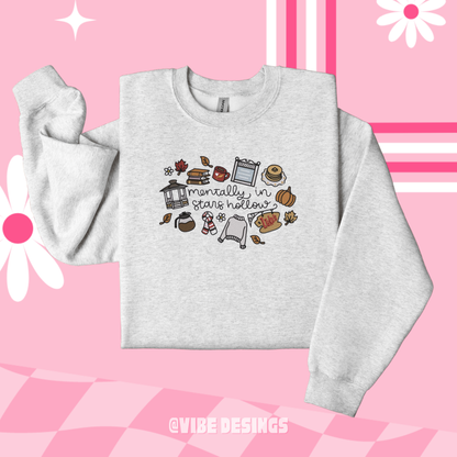 Mentally in Stars Hollow Embroidered Crewneck