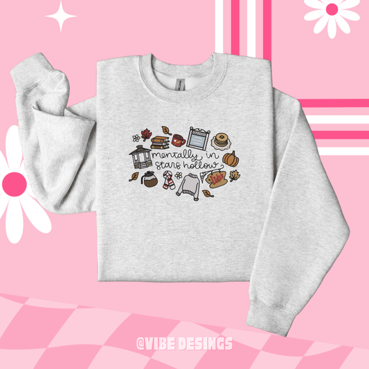 Mentally in Stars Hollow Embroidered Crewneck