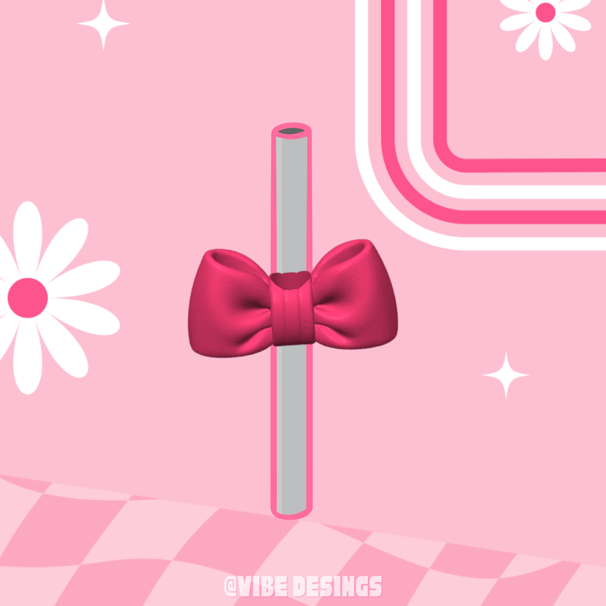 Bow 3D Straw Topper