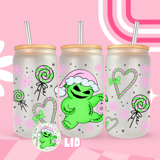 Exclusive Pink Boogie Glass Can