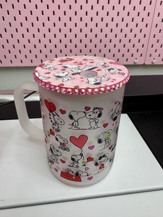 Snoopy Mug Rhinestone lid
