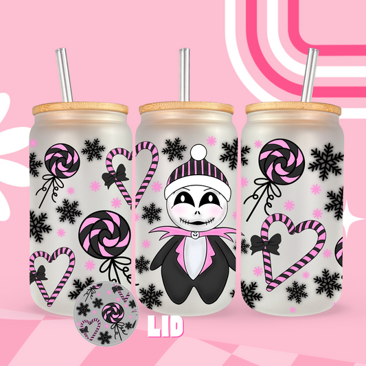 Pink Exclusive Sandy Claws Glass Can