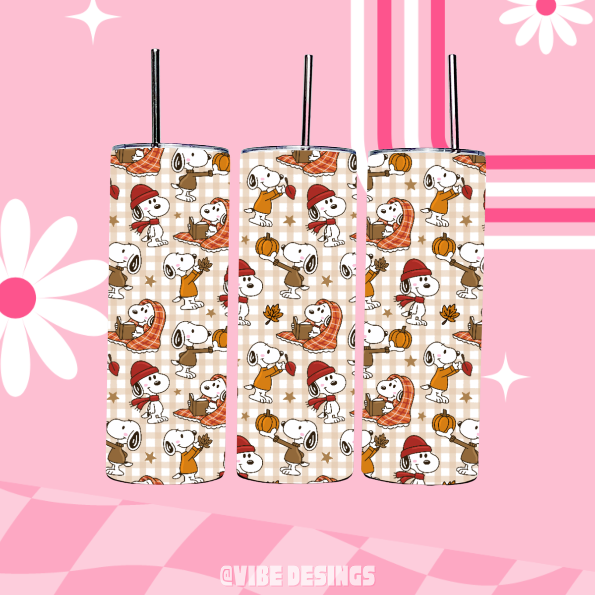Fall Beagle 20oz Skinny Tumbler
