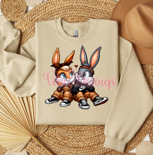 Glitter Bunny Love  Crewneck