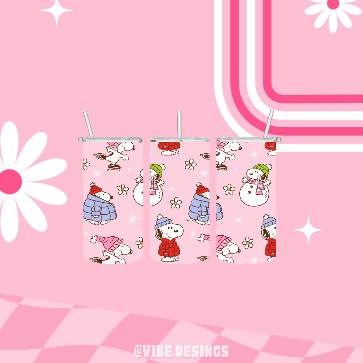 Winter Beagle 15oz Skinny Tumbler