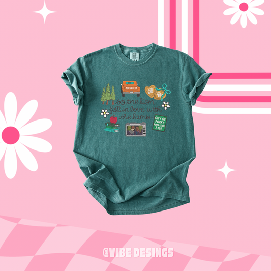 Lion fell in love Embroidery Shirt