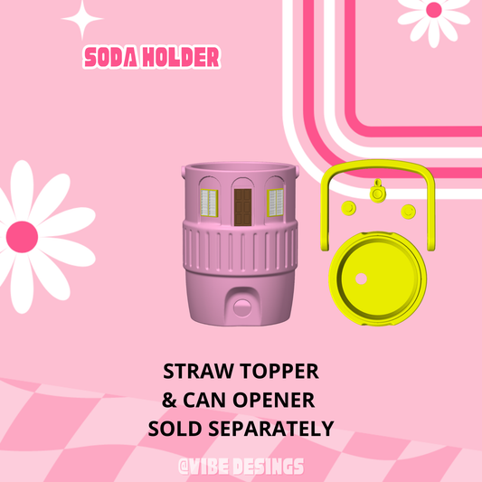 La Casita  STANDARD 12 OZ Soda Can Holder - Glitter Straw included)