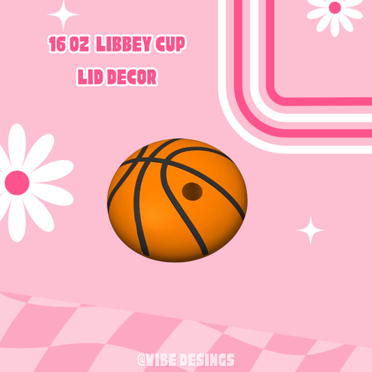 Basketball 16 oz libbey lid topper