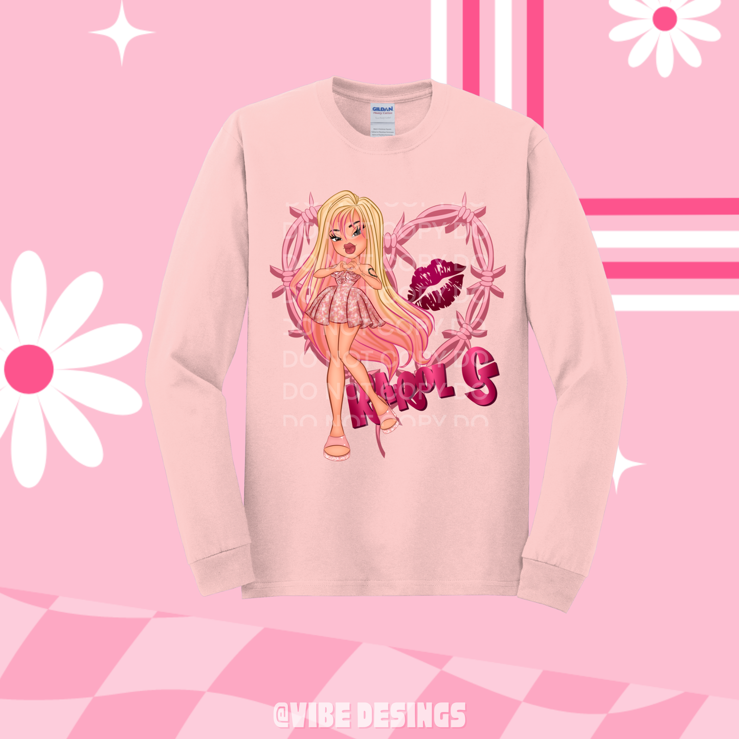 Pink Doll Long Sleeve Shirt