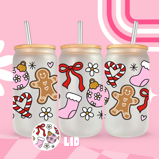 Christmas Doodlea Glass Can