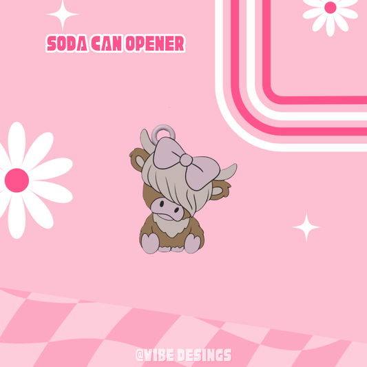 Bang Highland Cow Tab opener keychain Ships 7-10 days