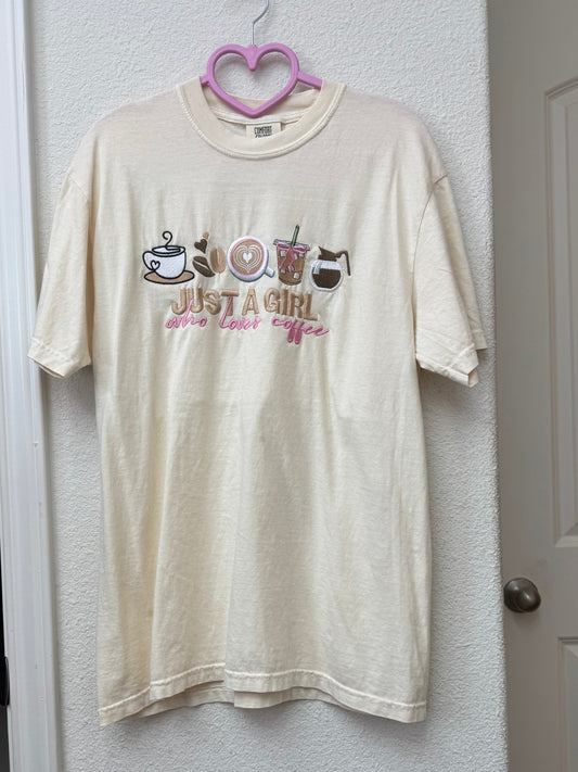 COFFEE EMBROIDERY TEE (MEDIUM)