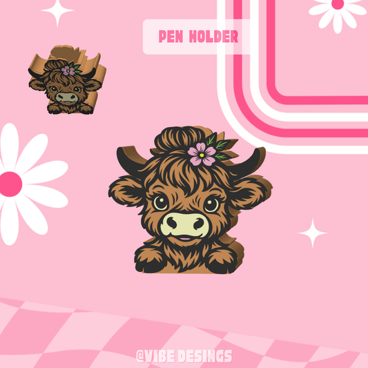 Highland Cow Pen Holder