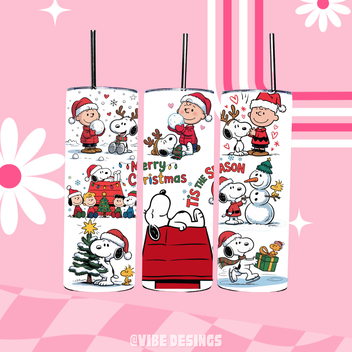 Tis the Season Beagle 20oz Skinny Tumbler