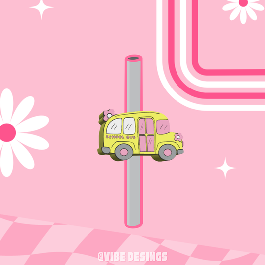 School Bus Straw Topper