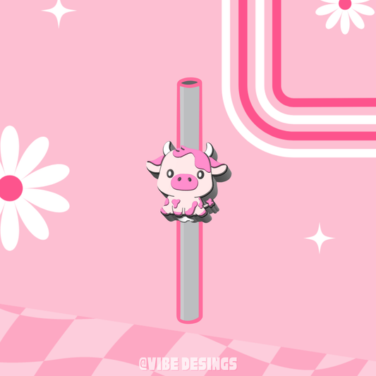 Baby Cow Straw Topper