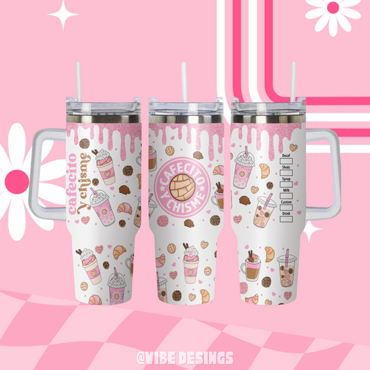 Cafecito & Chisme Lt. Pink  Handle Dupe