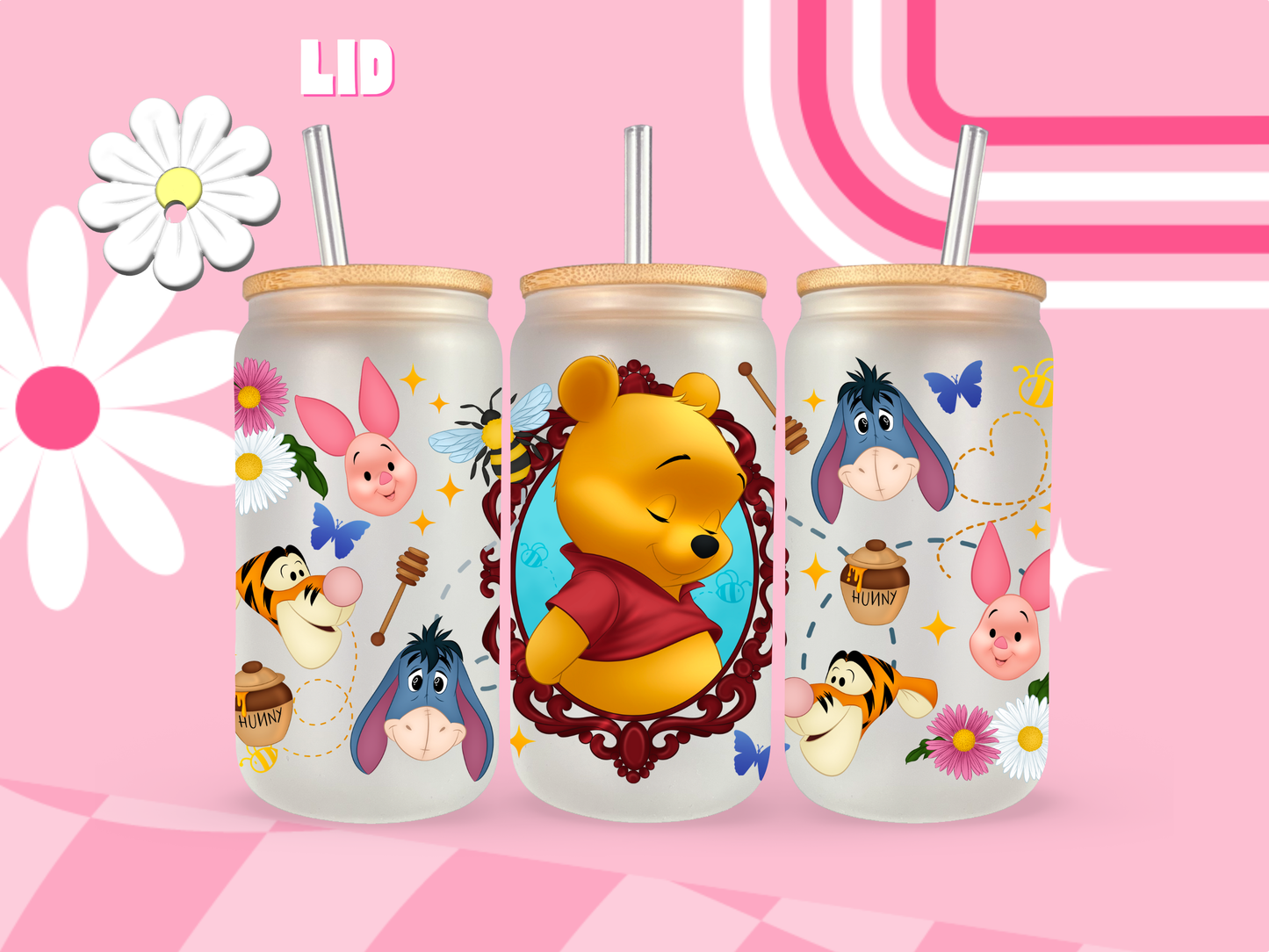 Mirror Bear Glass Can