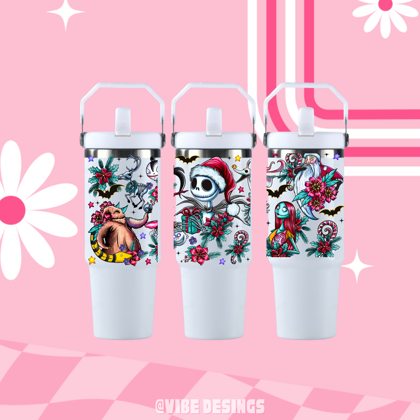 Xmas Skeleton 30oz Travel Handle Tumbler