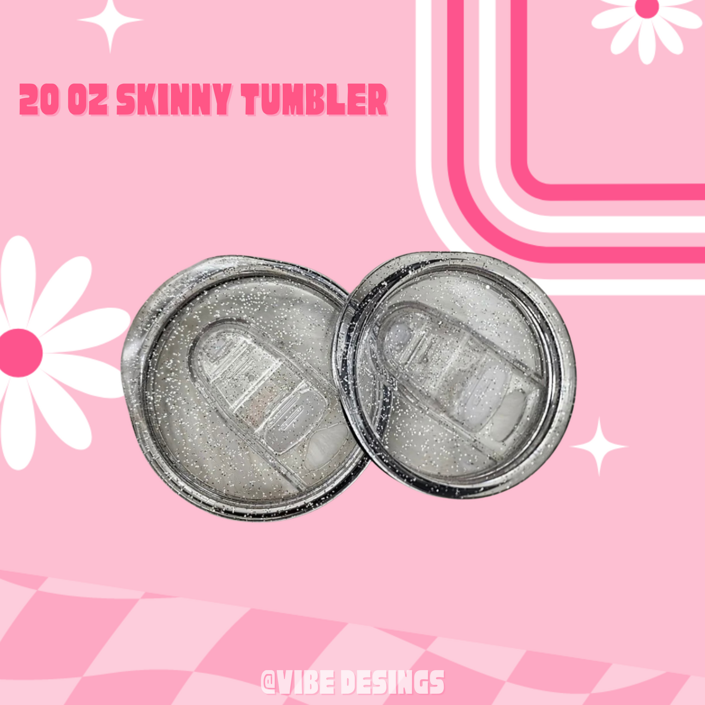 Clear Glitter Plastic Lids for 20oz Skinny Tumblers