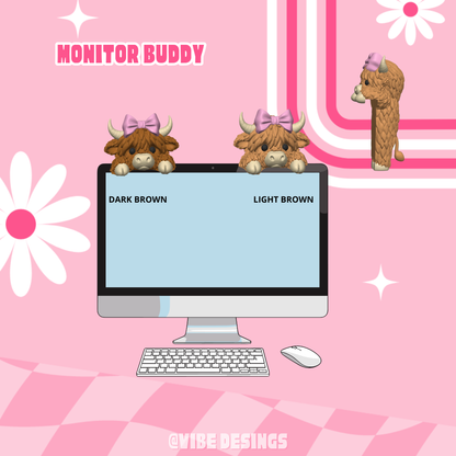 Coquette Highland Cow Monitor Buddy