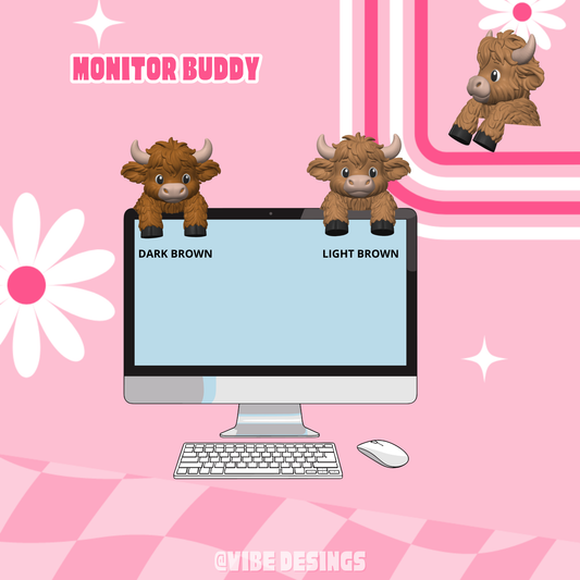 Highland Cow Monitor Buddy Ships 7-10 days