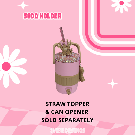 STANDARD 12 OZ Soda Can Holder - Glitter Straw included