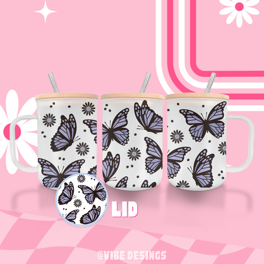 Purple Butterflies Beer Mug