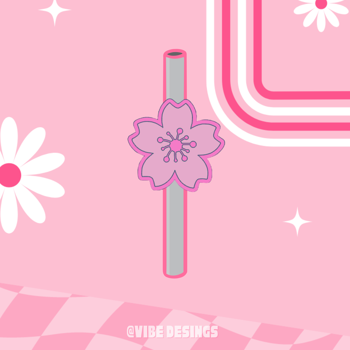 Cherry Blossom Straw Topper