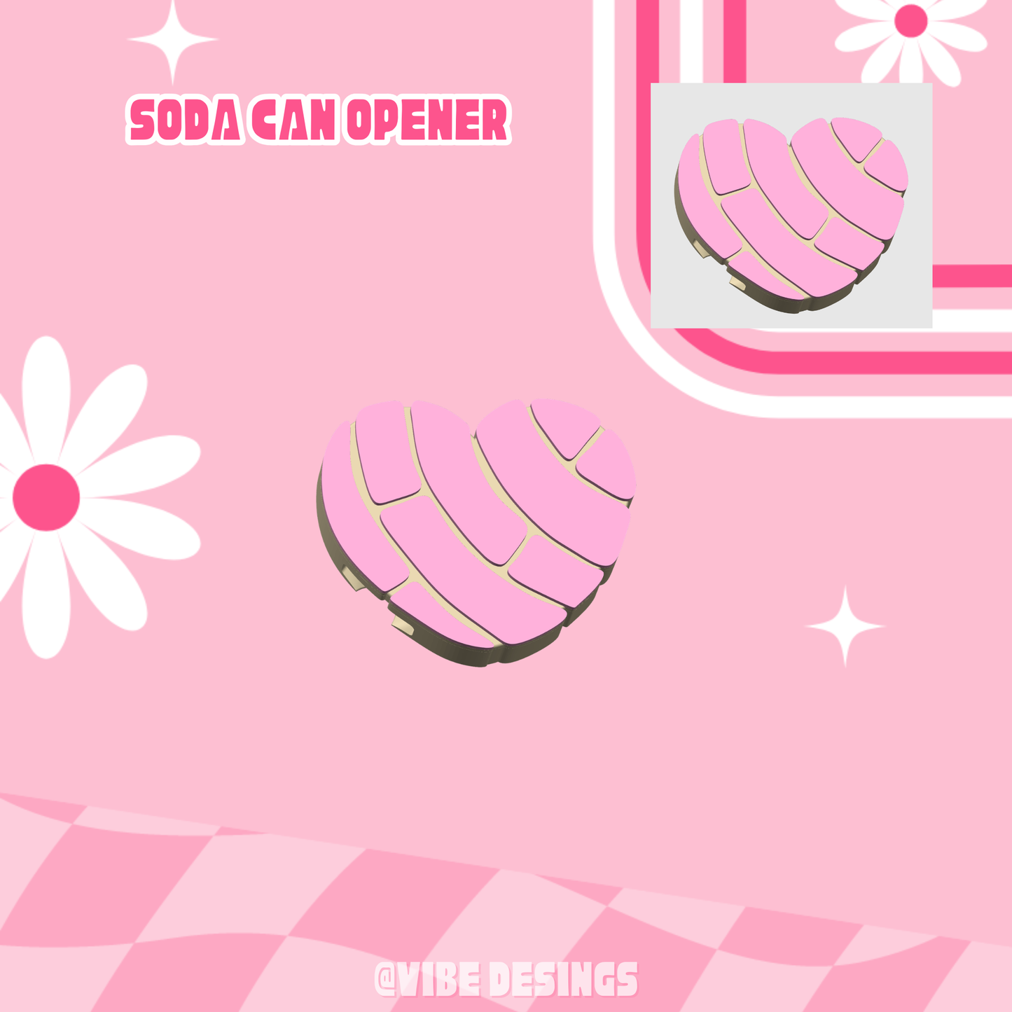 Heart Concha Tab opener keychain Ships 7-10 days