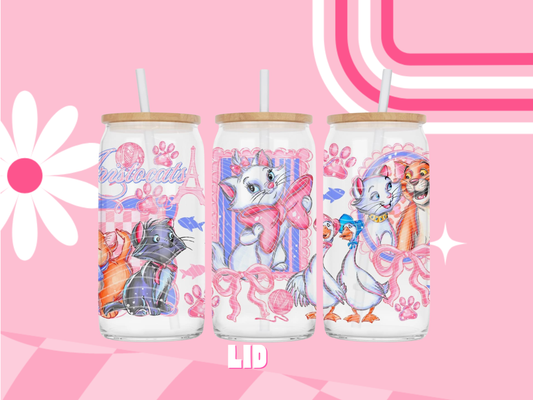 Cat Friends Glass Can