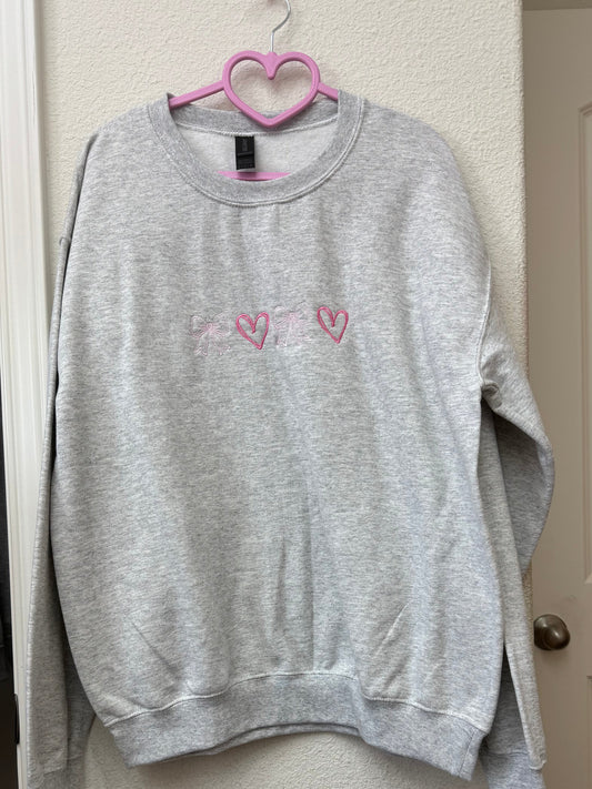 Bow & Heart Embroidery (MEDIUM )