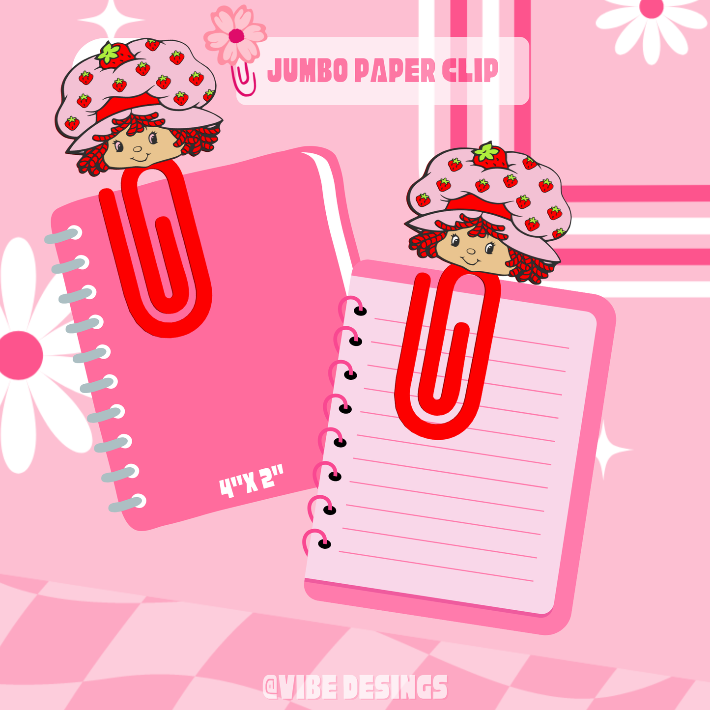 Strawberry Girl 3D Paper Clip