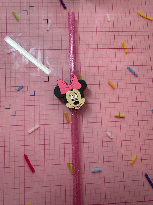 Mouse Face 3D Straw Topper