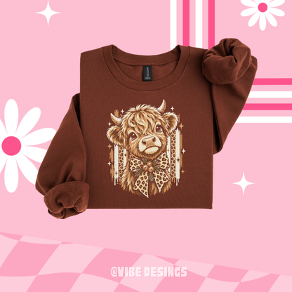 Leopard Cow Crewneck