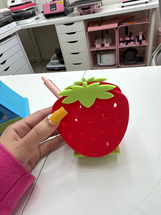 Strawberry Pen Holder ( printed small )
