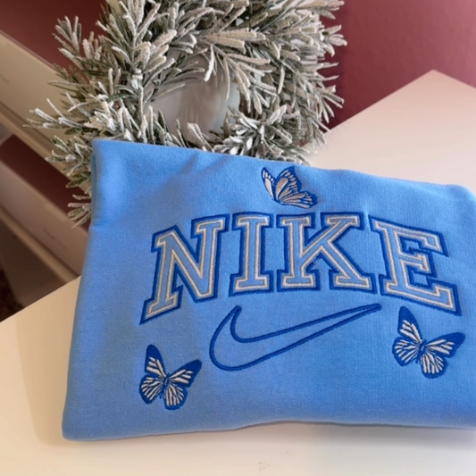 Butterfly NKE Embroidered Crewneck