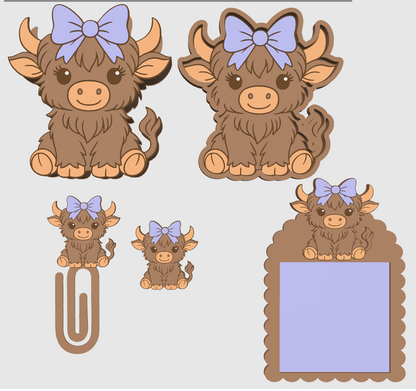 Coquette Highland Cow Pen Holder