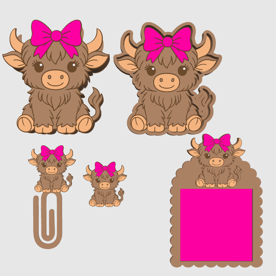 Coquette Highland Cow Pen Holder