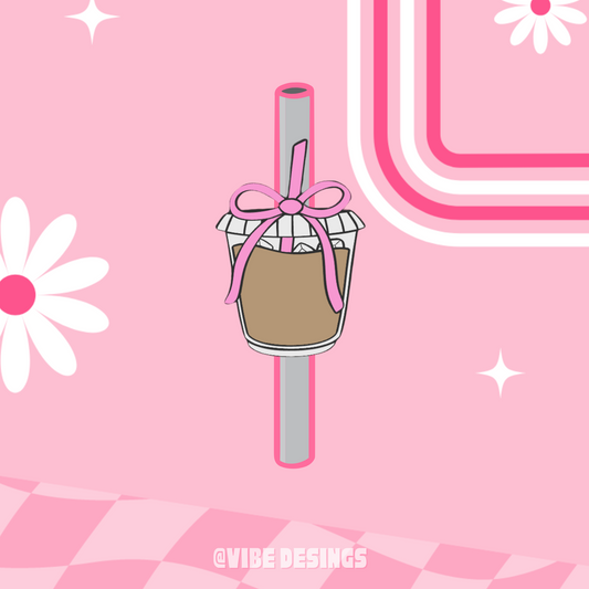 Iced Coffee Coquette 3D Straw Topper
