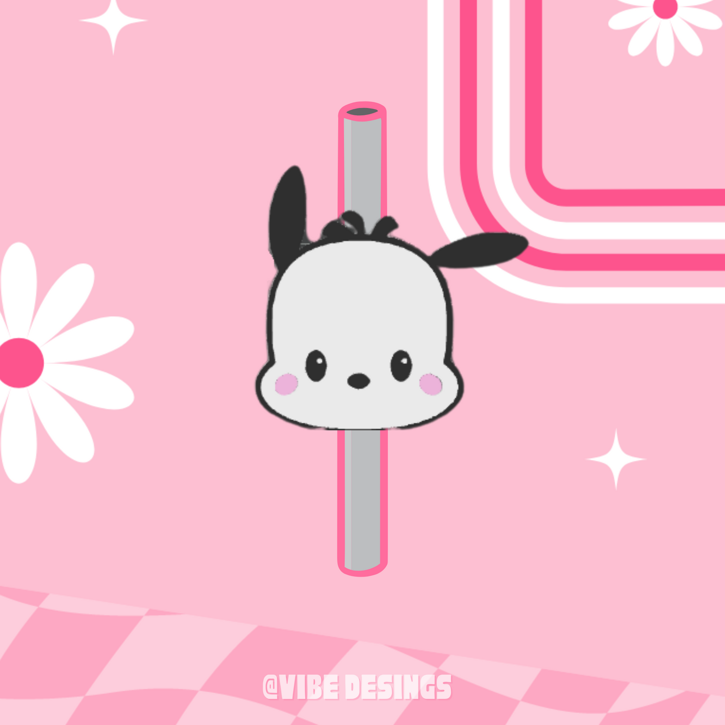 Pochacco 3D Straw Topper
